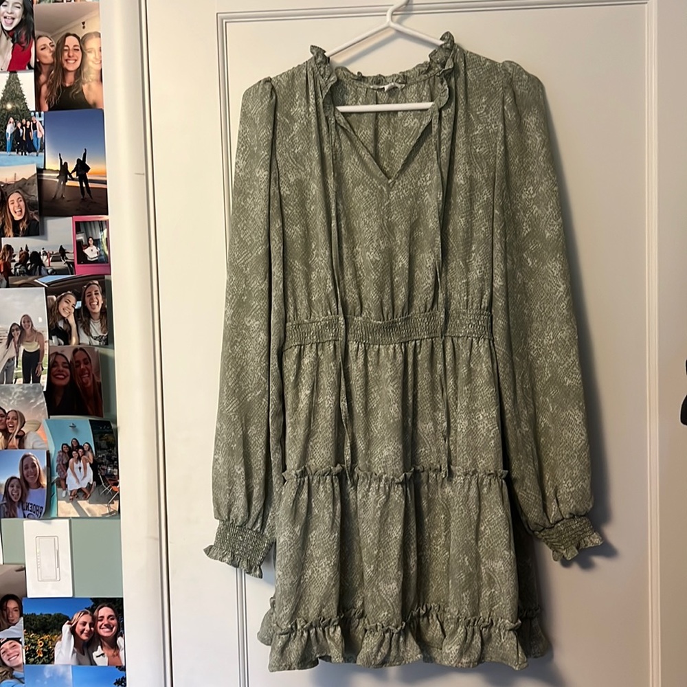 Mine - dress - snake print - light green - size L - v cut